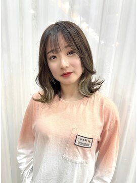 エトネ ヘアーサロン 仙台駅前(eTONe hair salon) medium【インナーカラー×外ハネミディ】