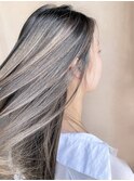 バレイヤージュ×ロング　アッシュベージュ
