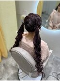 編み込みツインテール