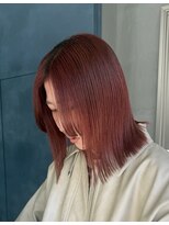 ヲタク(wotaku.)&nbsp;レッドカラーピンクブラウン暖色カラーオレンジブラウン外ハネ