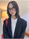ミディアムウルフ レイヤー ダークグレージュ【鹿児島中央駅】