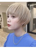 【Say.福岡】マッシュショート×ホワイトベージュ×ケアブリーチ