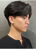 センターパートニュアンスパーマメンズカット