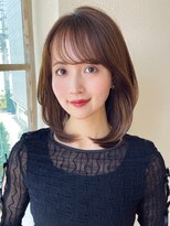 アフロート ディル(AFLOAT D'L)&nbsp;ミディアムレイヤーカットひし形シルエットココアブラウン