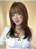 着物ヘア/大人ガーリー/ダークアッシュ/似合わせカット/渋谷