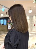 内巻き　セミロング　