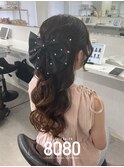 ねじりハーフアップ