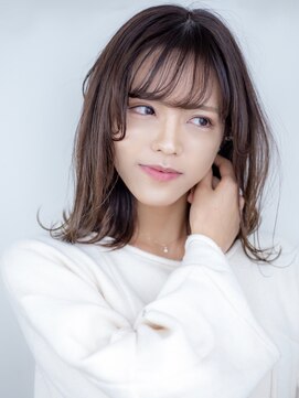オースト ヘアー ステラ 新宿店(Aust hair Stella) 外ハネロブ☆愛されナチュラルハイライト☆セピアグレージュ　K