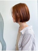 【なかじま ひびき】大人かわいいオレンジベージュボブ
