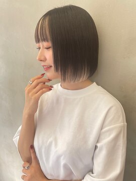 ロンドルーチェ 心斎橋(Lond luce) ダークアッシュ/ミディアムレイヤーカット［髪質改善/縮毛矯正］