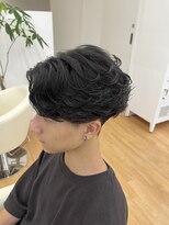 ビカム 名駅(become)&nbsp;フェザーパーマメンズマッシュセンターパート