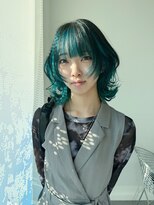 ギグスダブル 栄久屋大通店(gigs double)&nbsp;ミディアムレイヤー/グリーンカラー