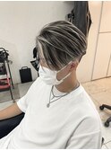 前髪ハイライトカラーこなれミディイメチェンウェーブパーマ