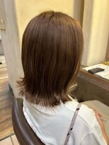 スリー バイ ザサロンフジサワ(THREE by the salon fujisawa)&nbsp;外はねボブ×ベージュブラウン