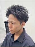黒髪スパイキーショート/ショートバング