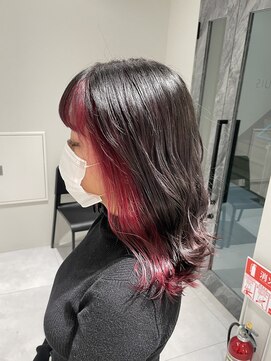 ピヨン 心斎橋(piLLon) フェイスフレーミング/デザインカラー/レッドカラー