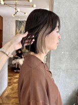 アペロ 柏(Apero)&nbsp;インナーカラー/切りっぱなしボブ/前髪/柏美容室/暗髪ボブ
