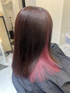 髪屋 紬 インナーカラー/ダブルカラー/ピンクカラー/ピンクベージュ