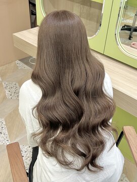 イオエ 西梅田(ioe) ブリーチなしカラー/髪質改善/ミルクティーベージュ/小顔ヘア