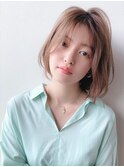 ナチュラルボブ*大人ボブ*顔周りカット*ベージュカラー*髪質改善