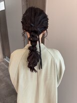 ポノ(po_no) もこもこローポニー玉ねぎヘア結婚式お呼ばれヘアセット