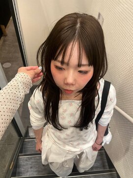 ソワンドゥブレスココ 京都店(soin de brace coco.) オリーブグレージュ×ハッシュカット (髪質改善カラー)