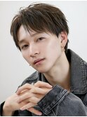 爽やかショートアップバングツーブロックブラウンベージュ