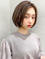 大人かわいいマッシュショート/カーキグレージュ/マロンベージュ
