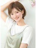 大人可愛い20代30代40代インナーカラー前下がりショートひし形