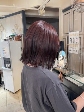 キャンバス バイ ネオリーブ 横浜西口(Canvas by neo.) ロブヘア/切りっぱなしボブ/レッドブラウン/sn