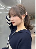韓国くびれヘア/フェミニンロング/韓国ヘア/チェリーブラウン