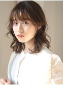 前髪マチルダボブピンクベージュインナーグレージュウルフ所沢