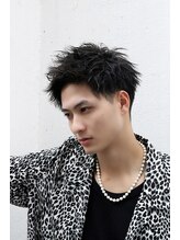 アップバング×メンズショート×ソフトツイストパーマ【メンズカット/メンズパーマ/眉毛/眉毛カット】