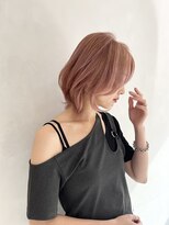 小森谷,ウルフヘア,ショートヘア,美髪,ピンクブラウンg63
