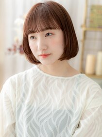 カバーヘア ブリス 戸田公園西口店(COVER HAIR bliss)&nbsp;艶髪ミルクティーピンク切りっぱなしボブa戸田公園20代30代40代