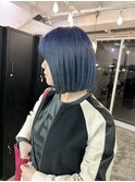 白髪ぼかしバレイヤージュ肩上ボブ