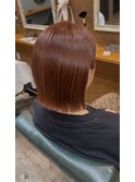 タッセルボブブリーチなしダブルカラーアプリコットオレンジ