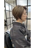 ショートカット　ボブ　白髪ぼかし　髪質改善