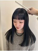 ネイビーブルー　オン眉