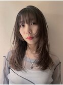 レイヤーカット/顔まわり/グレージュ