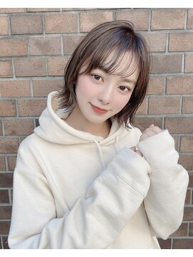 ロンドリゼル 札幌(Lond RiseL) オリーブグレー/前髪/ボブ/マロンベージュ/レイヤーカット/小顔