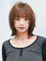 シオン(shion) 前髪カット顔周りレイヤーくびれミディココアベージュ_F21187