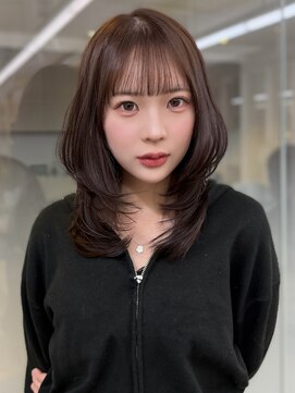 ソラ 広尾店(SORA) ミディアムレイヤー/オリーブベージュ/ハッシュカット