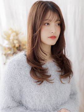 カバーヘア ブリス 川口(COVER HAIR bliss) ブリーチなしモカブラウン小顔コテ巻き風パーマTd3川口20代30代