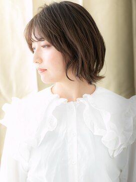 カバーヘア 上尾西口店(COVER HAIR) オリーブベージュ大人美人外ハネくびれショートボブ30代40代X