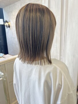 キャアリー(Caary) 福山Caaryフォギーベージュお洒落ローライトカラー切りっぱなし
