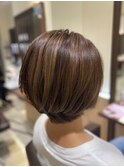 ショートボブ×ハイライト 30代40代50代