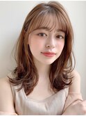 美髪ホワイトグレージュネビージュ大人かわいい こなれミディ*