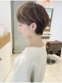 大人可愛い/小顔カット/マッシュショート/ショートボブ/アッシュ