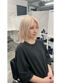 抜きっぱなしブロンドハイトーンピンクラベンダーダブルカラー
